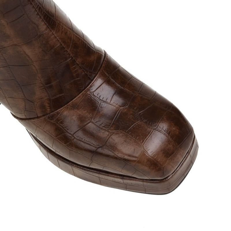 Crocodile like short boots