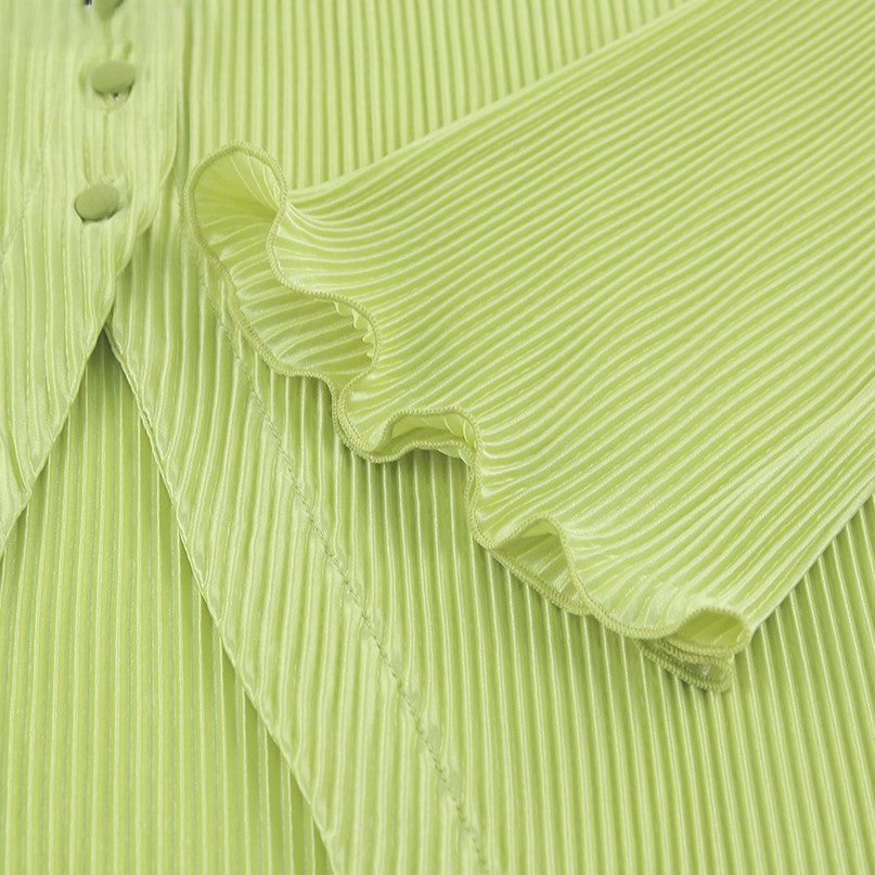 Lime green pleats setup