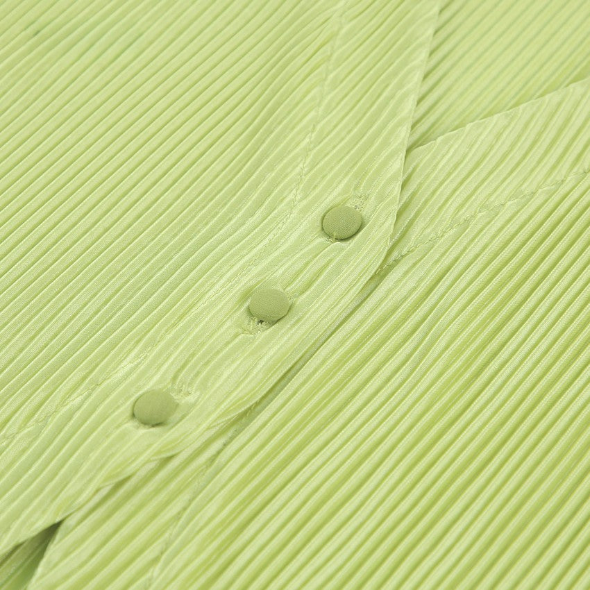 Lime green pleats setup