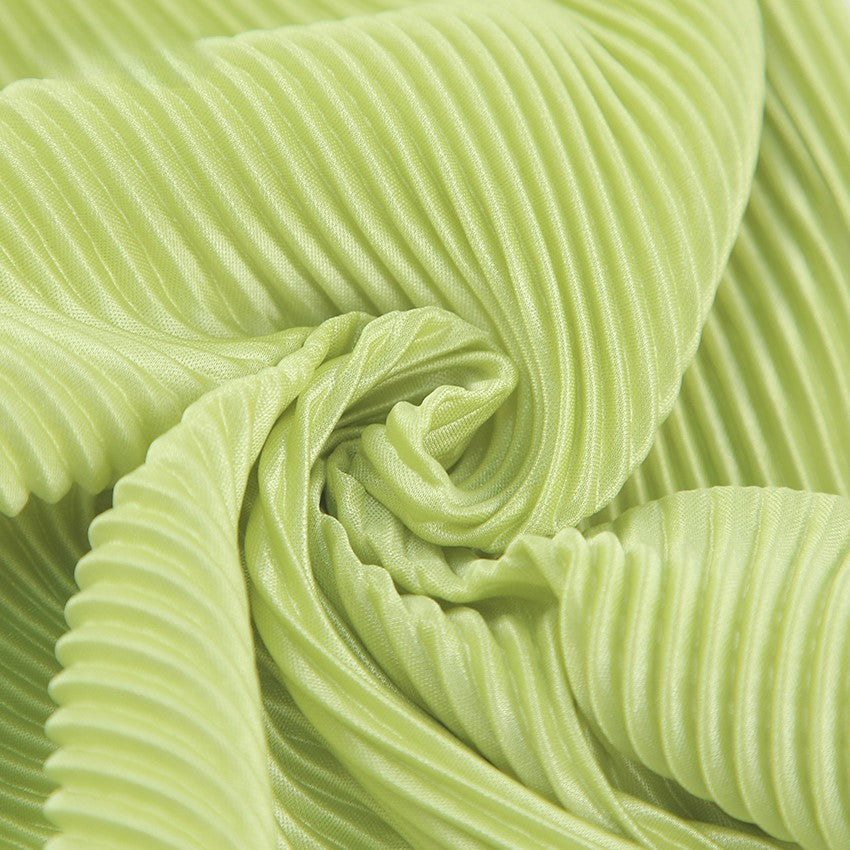 Lime green pleats setup