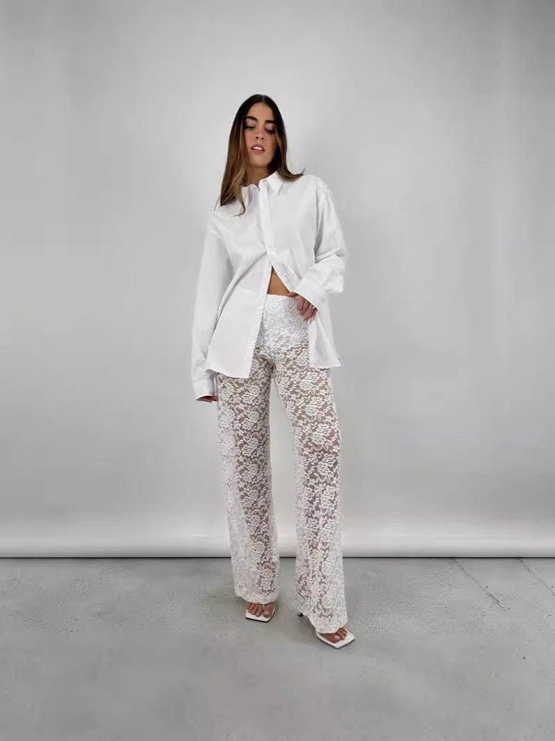 Lacy flare pants