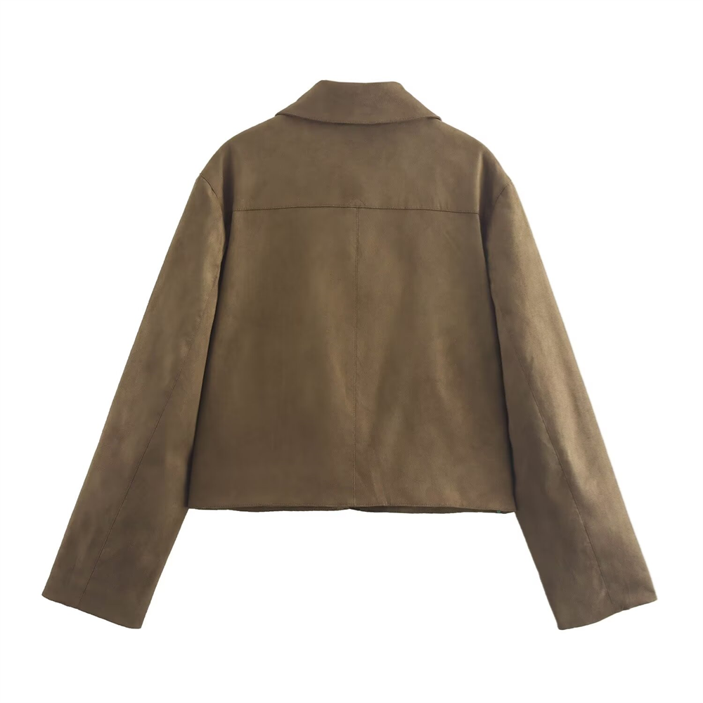 Suede like short jacket