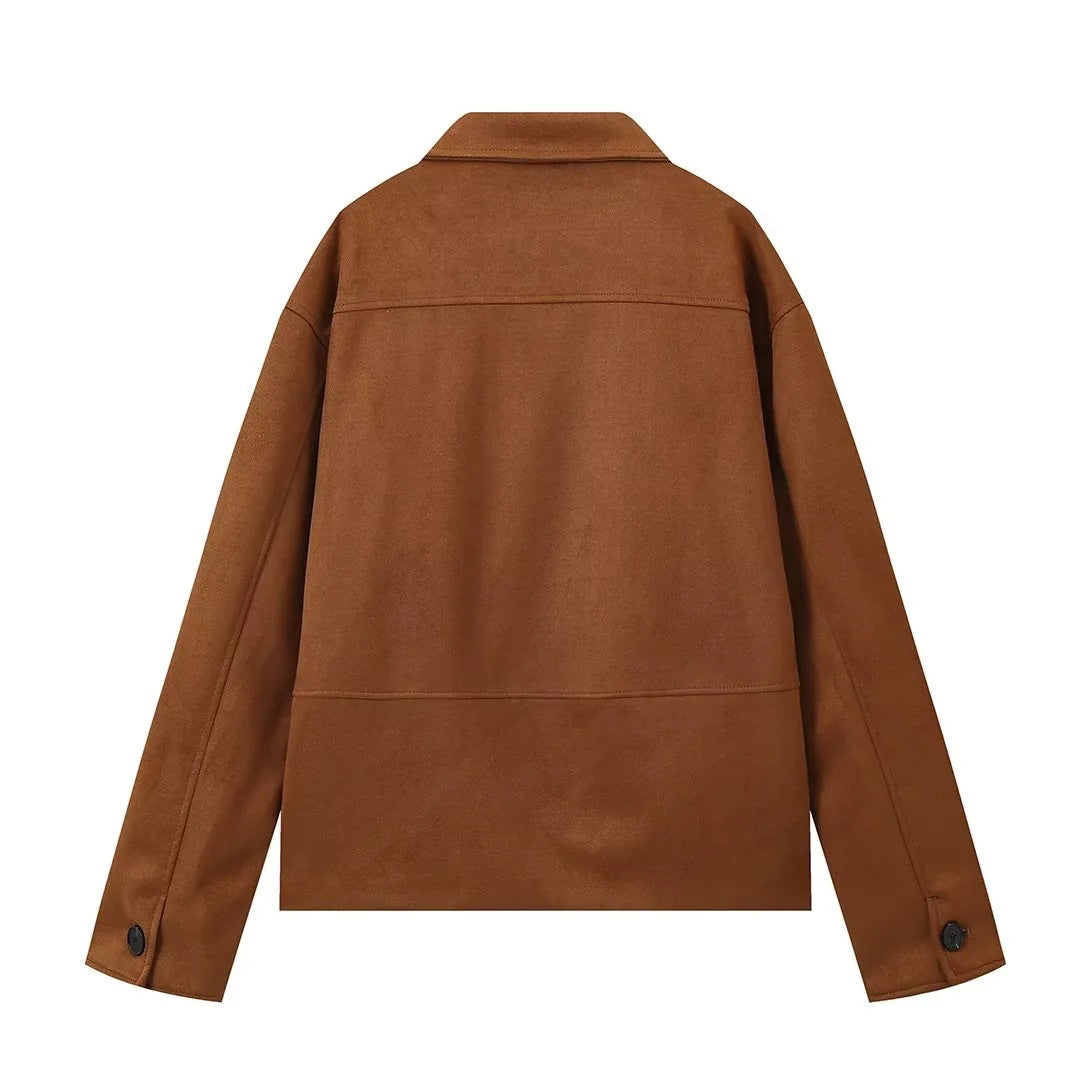 Wide width suede jacket