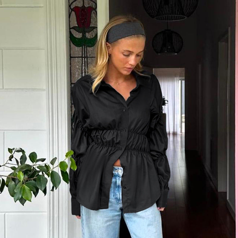 Diaphragm blouse-bk