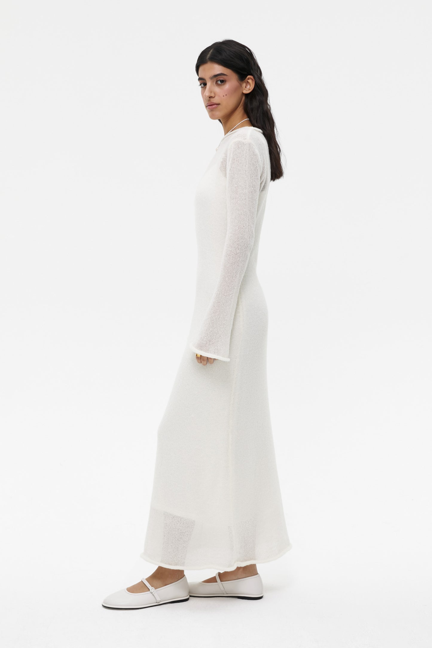 See-through knit onepiece