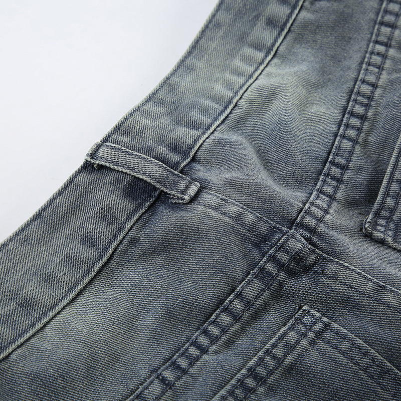 Dulled wide leg jeans