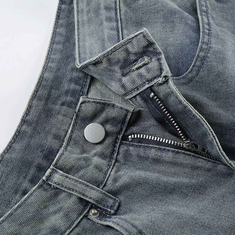 Dulled wide leg jeans