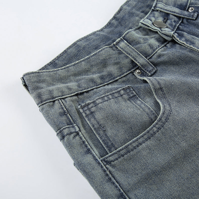 Dulled wide leg jeans
