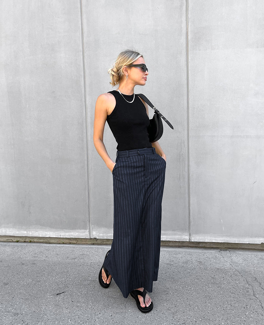 Stripe tiny long skirt