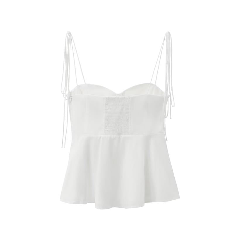 Ribbon strap bustier cami