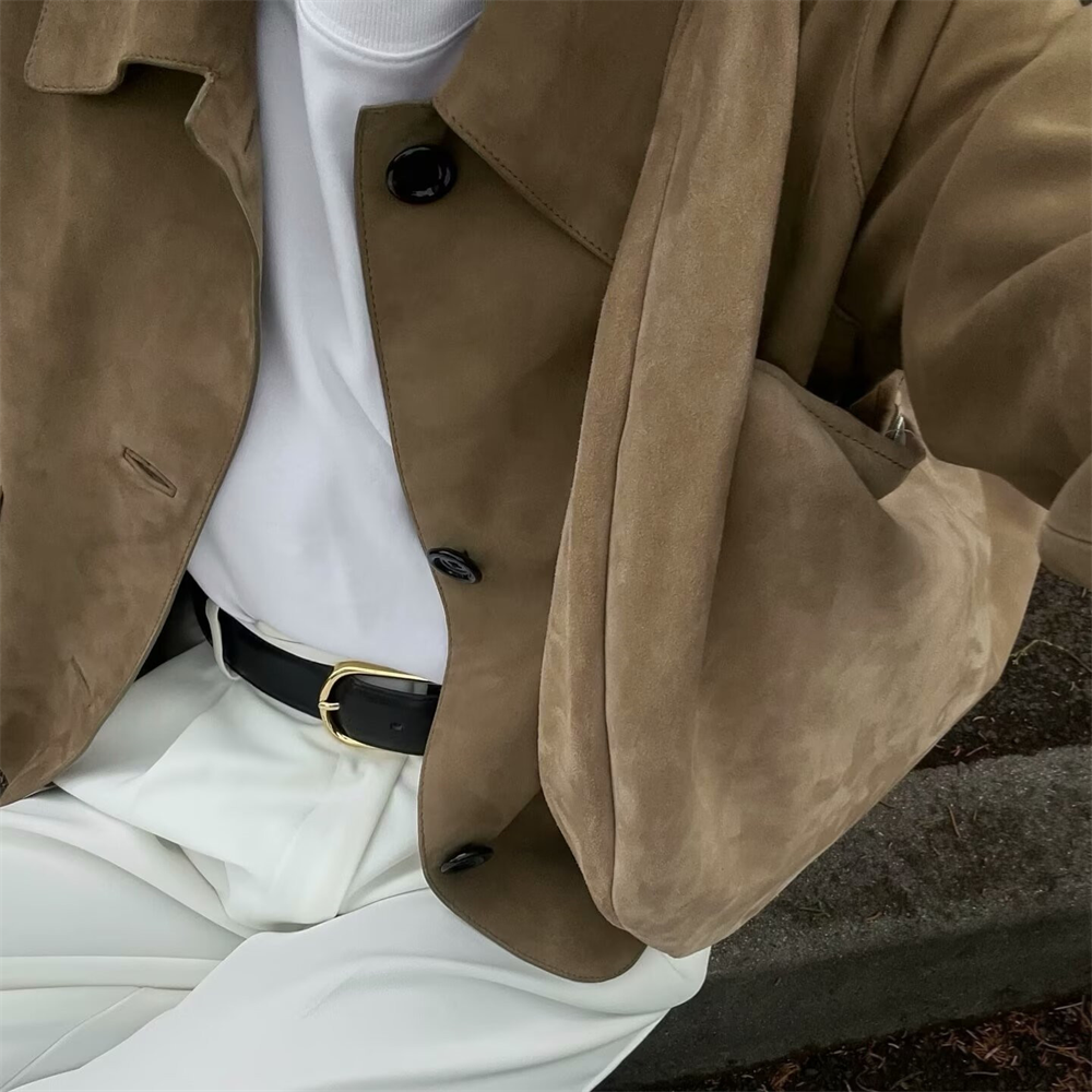 Suede like short jacket