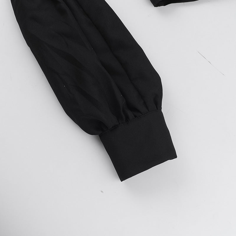Diaphragm blouse-bk