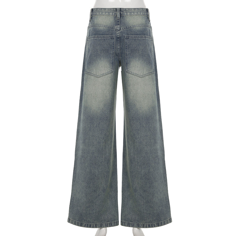 Dulled wide leg jeans