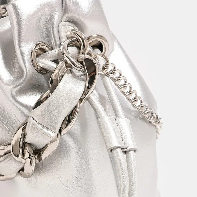 F-leather x chain cross body bag