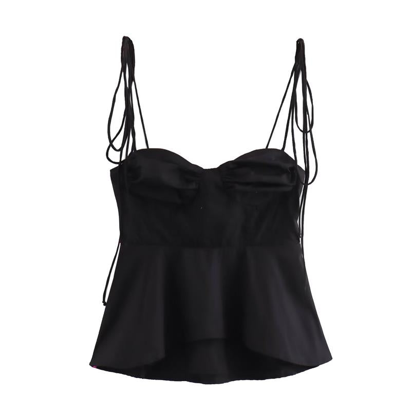 Ribbon strap bustier cami