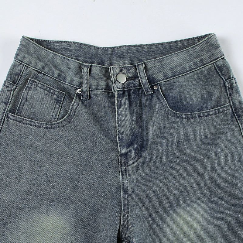 Dulled wide leg jeans