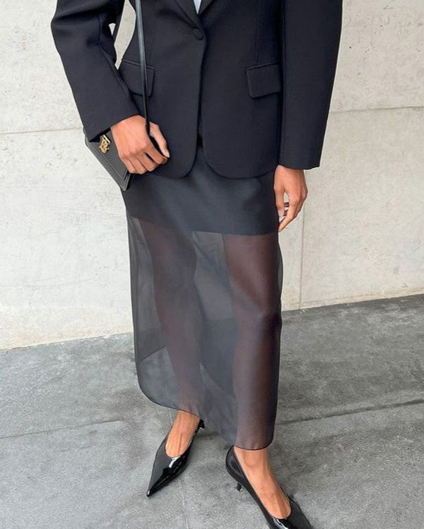 See through medi pencil skirt