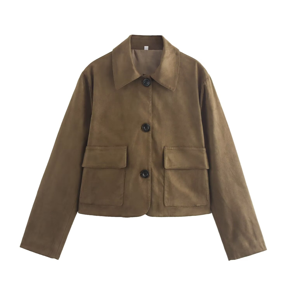 Suede like short jacket