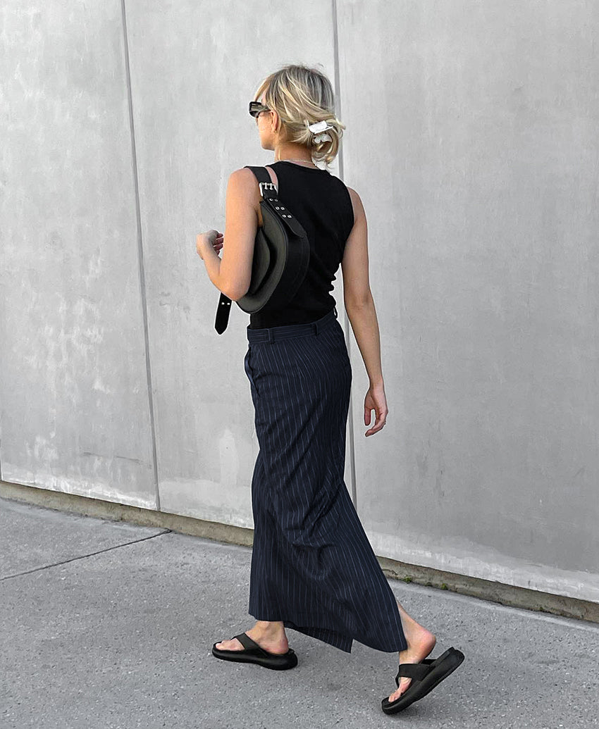 Stripe tiny long skirt