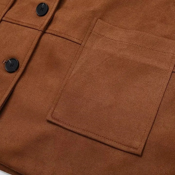Wide width suede jacket