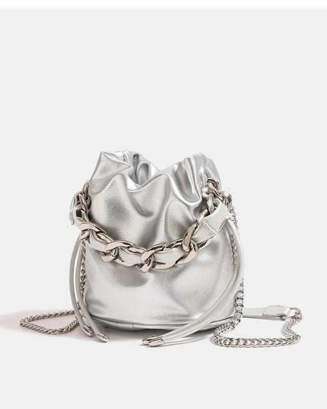 F-leather x chain cross body bag