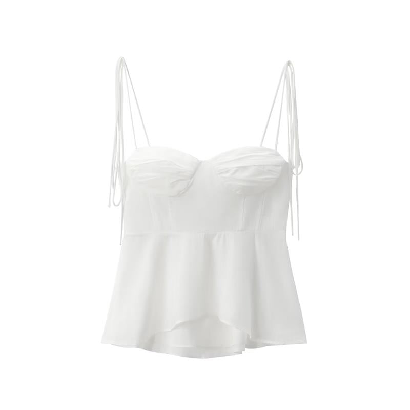 Ribbon strap bustier cami