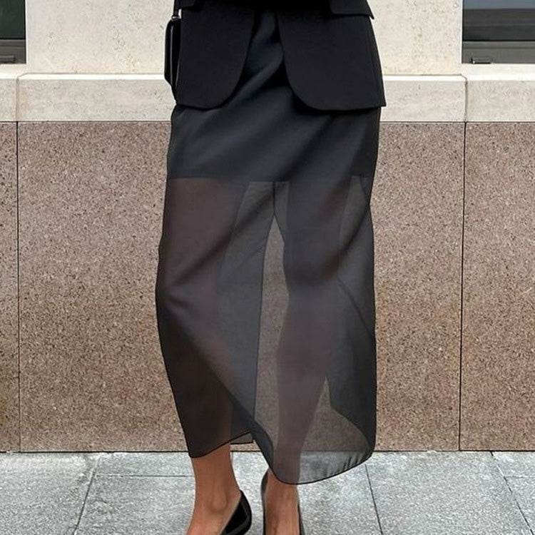 See through medi pencil skirt