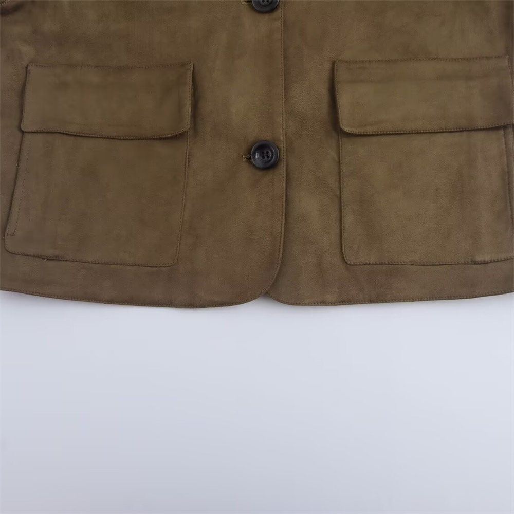 Suede like short jacket