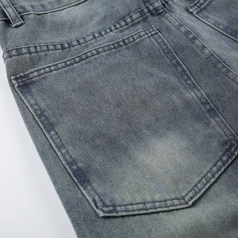 Dulled wide leg jeans