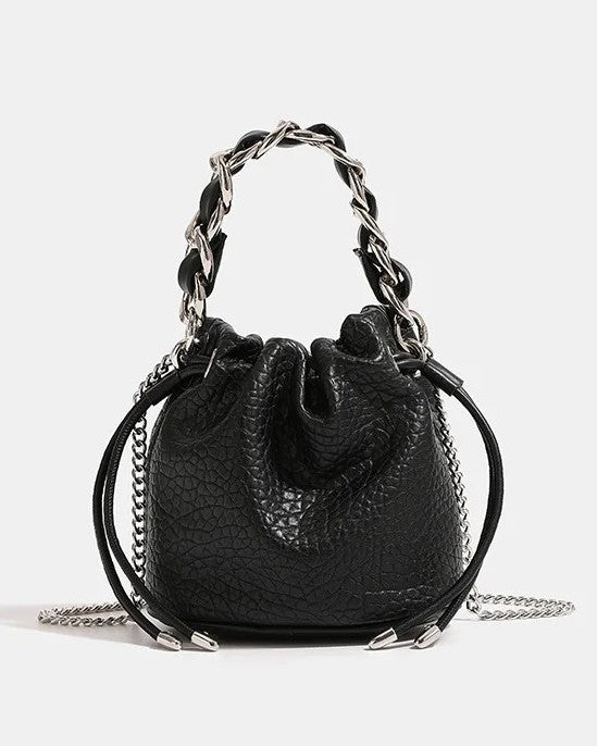 F-leather x chain cross body bag