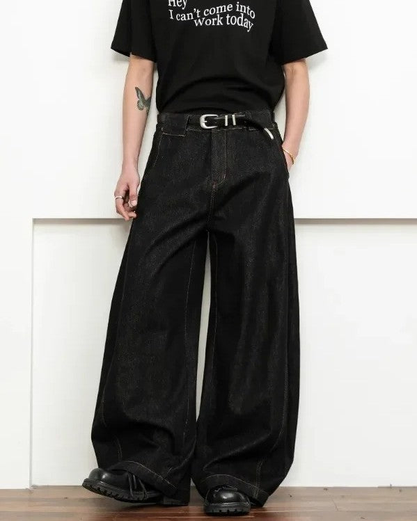 Black denim baggy jeans