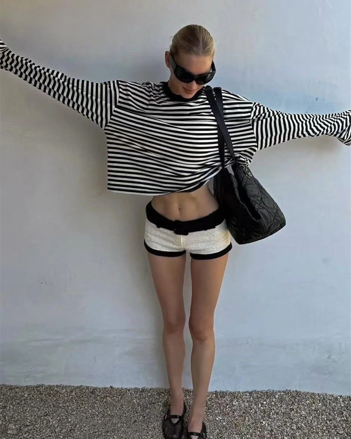 Loosy border long tee