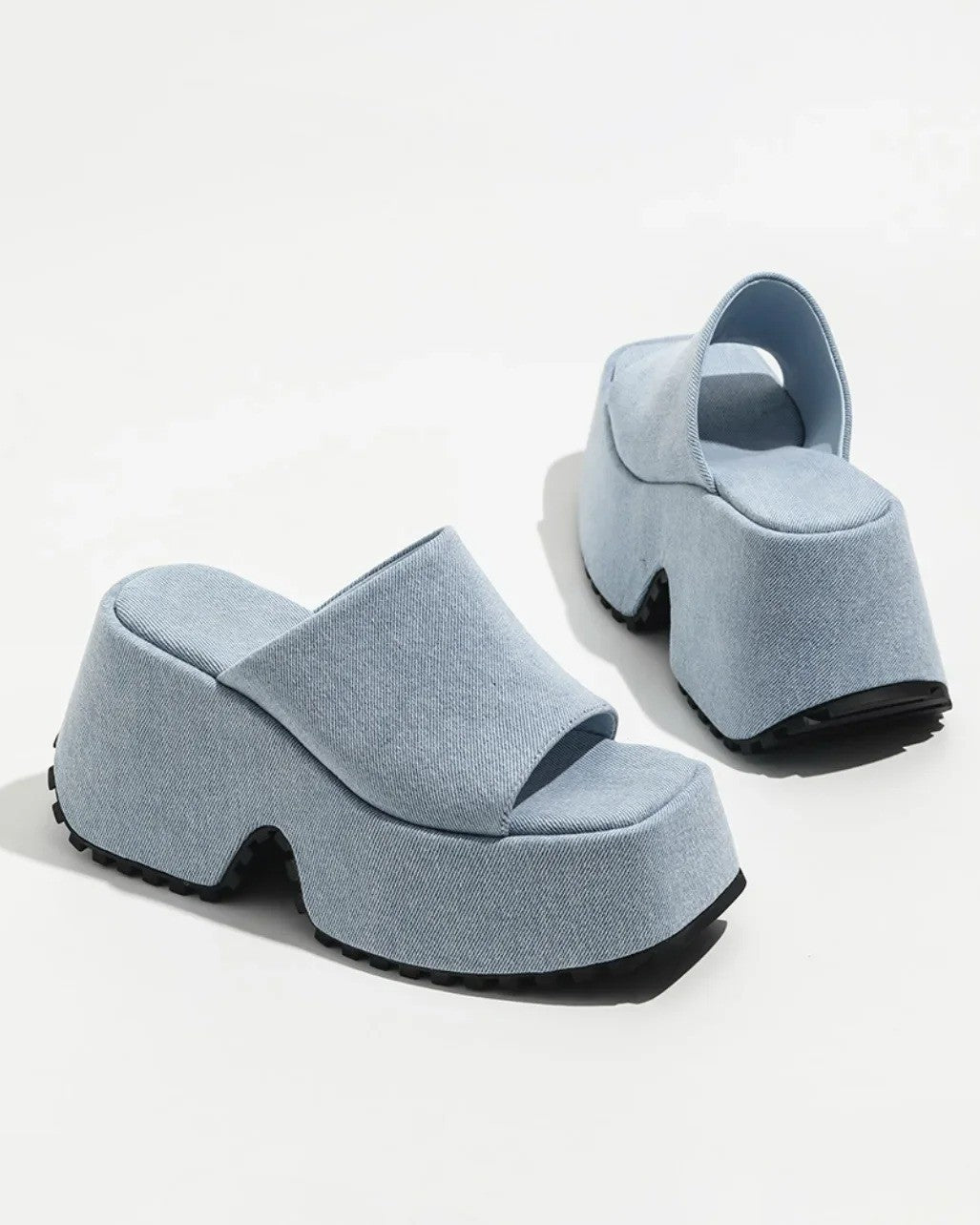 Denim thick sole sandal