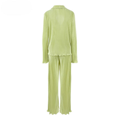 Lime green pleats setup