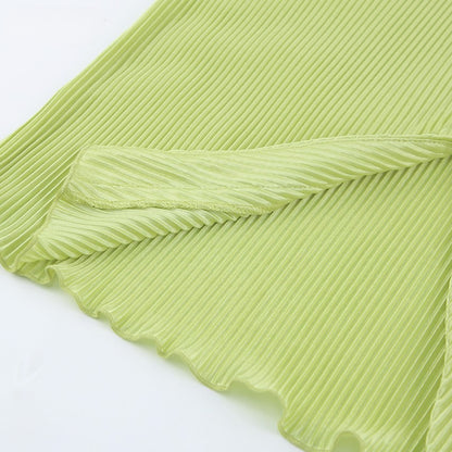 Lime green pleats setup