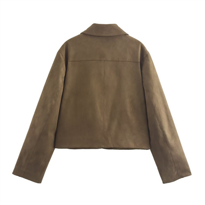 Suede like short jacket