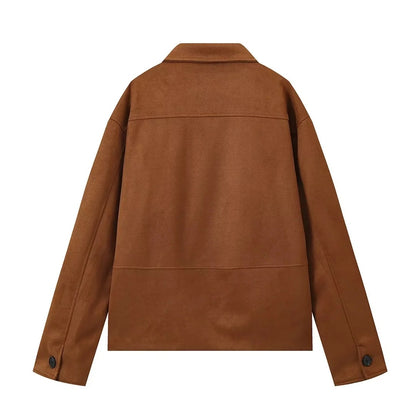 Wide width suede jacket