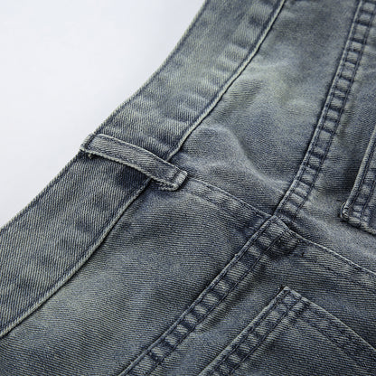 Dulled wide leg jeans