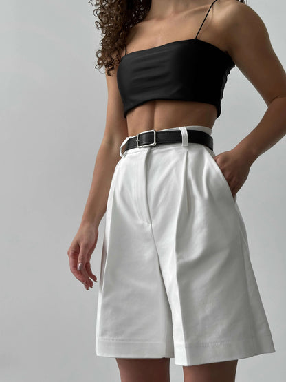 Half high slacks pants