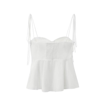 Ribbon strap bustier cami