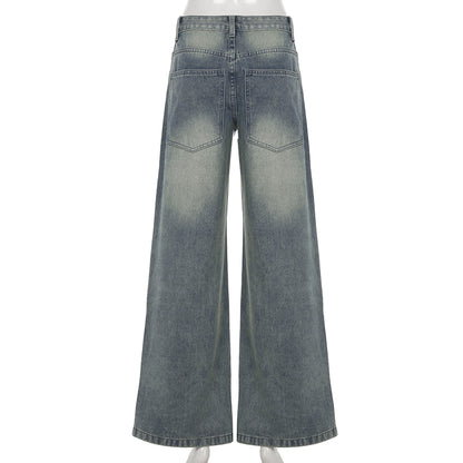 Dulled wide leg jeans