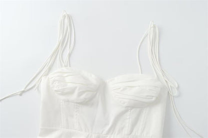 Ribbon strap bustier cami