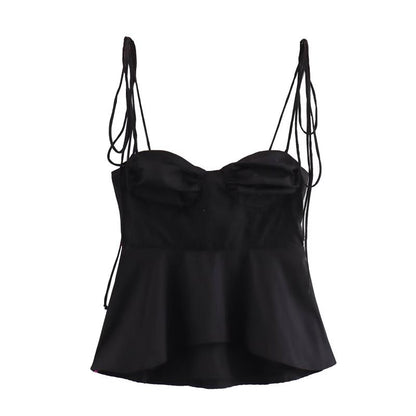 Ribbon strap bustier cami