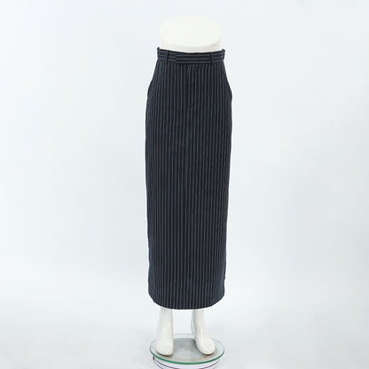 Stripe tiny long skirt