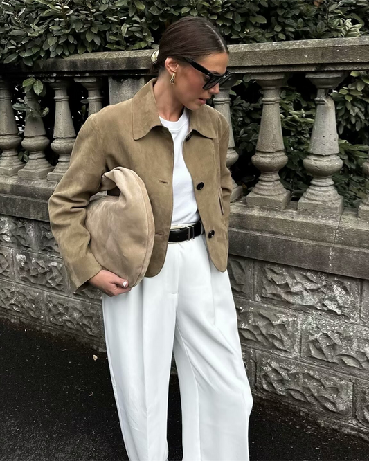 Suede like short jacket