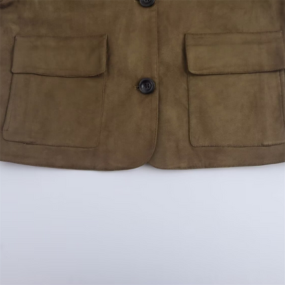 Suede like short jacket
