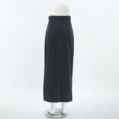 Stripe tiny long skirt