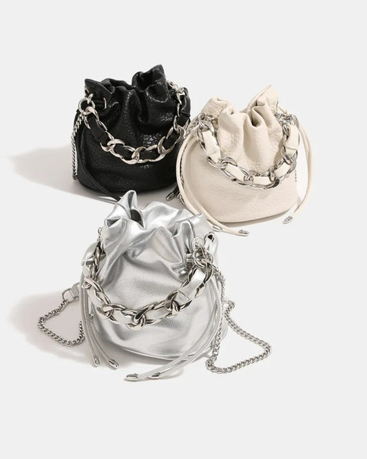 F-leather x chain cross body bag
