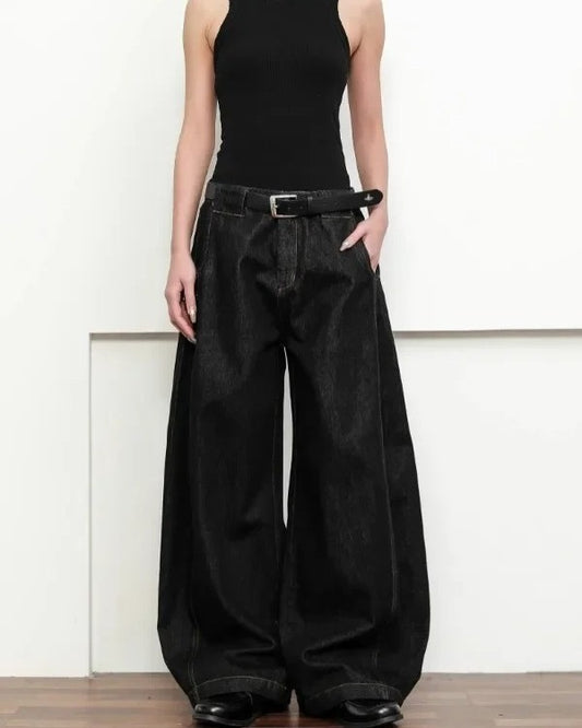Black denim baggy jeans