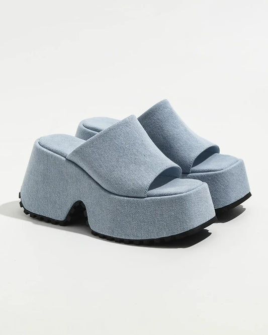 Denim thick sole sandal